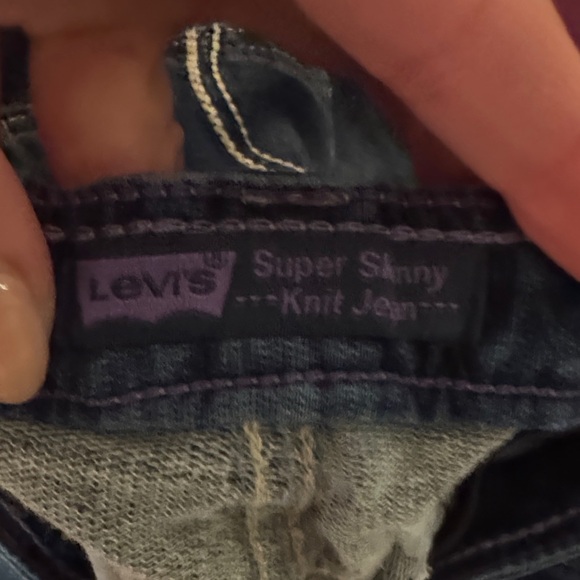 Levi's Classic Indigo Jeans Dark Blue Denim Super Skinny Knit Jean sz 14 Regular - Picture 6 of 14